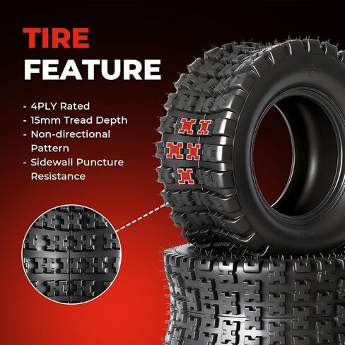 مجموعة من إطارات 20x10-9 ATV UTV، إطارات 20x10x9 لجميع التضاريس، مصنفة بـ 4 طبقات، بدون أنابيب in Kuwait