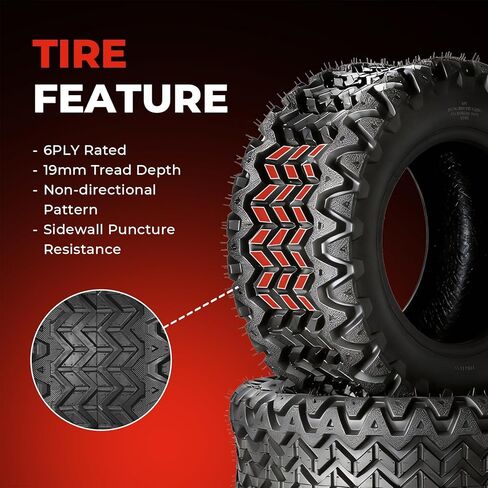 إطارات 25x10-12 ATV UTV، إطارات 25x10x12 لجميع التضاريس، مصنفة من 6 طبقات، بدون أنابيب، مجموعة من 2 in Kuwait