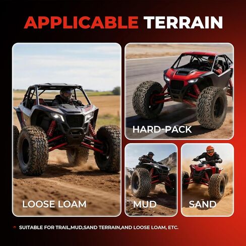 إطارات 25x10-12 ATV UTV، إطارات 25x10x12 لجميع التضاريس، مصنفة من 6 طبقات، بدون أنابيب، مجموعة من 2 in Kuwait