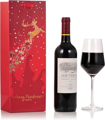 Eisyaa 10PCS Christmas Gift Bags Assorted Sizes, Paper Bags for Gift Bulk with 2 Extra Large Gift Bags, 4 Large and 4 Medium Size, Heavy Duty Red&Gold Foil Xmas gift bags (Assorted Sizes-10PCS) in Kuwait