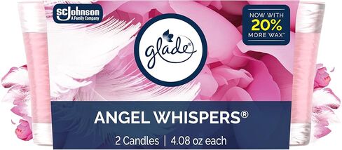 Glade 1-Wick Scented Candle Jar, Angel Whispers, Air Freshener Infused with Essential Oils, 4.08 Oz, 2 Count in Saudi Arabia