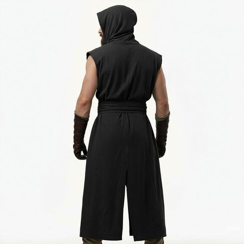 Medieval Hooded Sleeveless Tunic Tabard Renaissance Viking Vest Surcoat Outfit for Halloween LARP Ren Faire Costume in Saudi Arabia