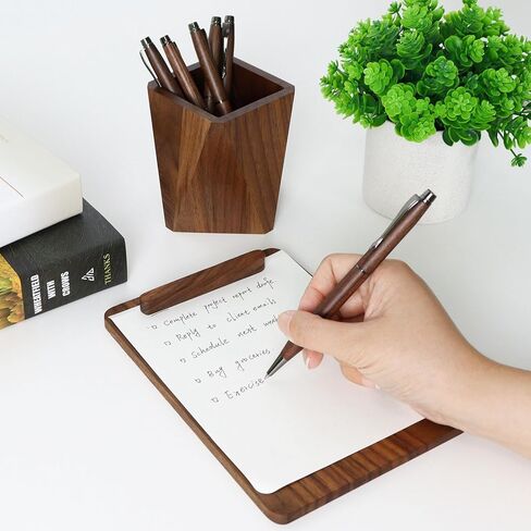 Multibey Walnut Office Set, 3-Piece Desk Organizer - North American Walnut Stapler, Wood Tape Dispenser & Wooden Pen with 1 Box Rose Gold Staples and Tape, for Elegant Home Office Desk in Saudi Arabia