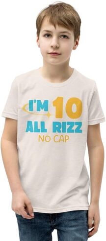 10th Birthday Shirt I'm 10 All Rizz No Cap (Youth Short Sleeve T-Shirt) Tween Gift in Saudi Arabia