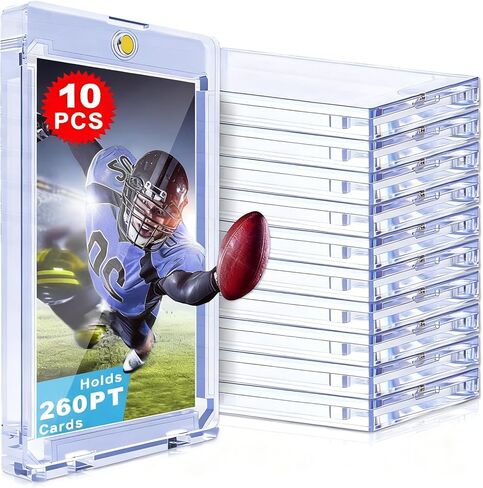 180 pt One Touch Card Holder for Trading Cards,U-V Protection Hard Cards Sleeves Case for Sports Game Cards, Football, Baseball (40ct Magnetic Card Case) in Kuwait