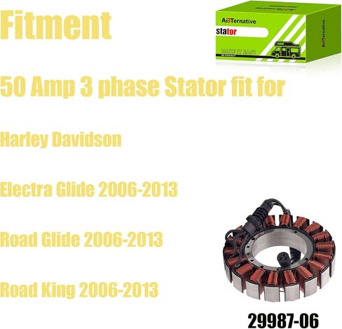 29987-06 الجزء الثابت متوافق مع Harley Davidson Electra Glide, Road King, 2006 2007 2008 2009 2010 2011 2012 2013 50 أمبير 3 مراحل، 2998706 29987-06A 2998706A in Saudi Arabia