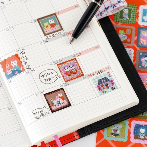 إكسسوارات Hobonichi Techo - Yumi Kitagishi: الملصقات - الحياة اليومية للقط الأبيض in Kuwait