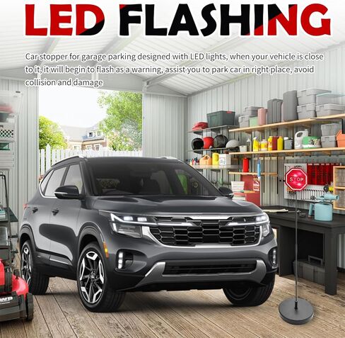LED Flashing Garage Parking Aids for Cars,Adjustable Height Garage Parking Sensor Stop Sign for Garages as Parkings Assist & Warning,Universal Garages Stopper for Parkings Car in Saudi Arabia