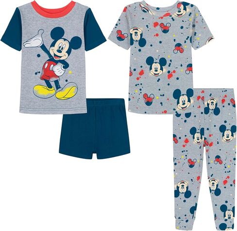 Disney boys 4-piece Snug-fit Cotton Pajama Set, Soft & Cute for Kids in Saudi Arabia