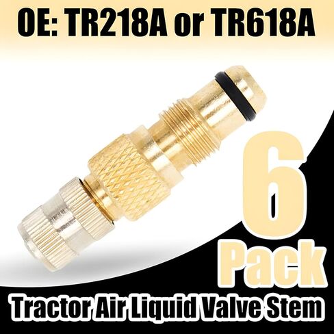 مجموعة جذع صمام إطارات الجرارات النحاسية، 6 قطع جذع صمام سائل هواء الجرار TR218A TR618A CH3 العلب الأساسية سيقان بديلة معدنية لمعدات المزرعة والمقطورات in Kuwait