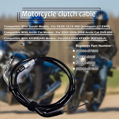 استبدال كابل القابض عالي الأداء متوافق مع سوزوكي LTZ400 Quadsport 2003-2013 وKawasaki KFX400 Arctic Cat DVX400 - مناسب بشكل مباشر 54011-S002 58200-07G00 in Saudi Arabia