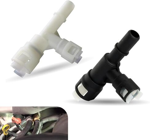 2 PCS Heater Hose Fitting, 3-way Cooling Water Hose Connector, OE: 15055343 15055342 800-413 800-414, Compatible with Escalade Silverado Suburban Tahoe GMC Sierra GMC Yukon (Black & White) in Saudi Arabia