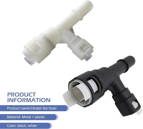 2 PCS Heater Hose Fitting, 3-way Cooling Water Hose Connector, OE: 15055343 15055342 800-413 800-414, Compatible with Escalade Silverado Suburban Tahoe GMC Sierra GMC Yukon (Black & White) in Saudi Arabia