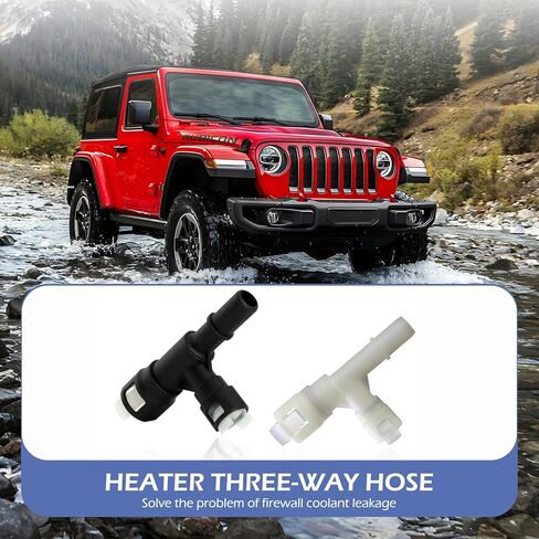 2 PCS Heater Hose Fitting, 3-way Cooling Water Hose Connector, OE: 15055343 15055342 800-413 800-414, Compatible with Escalade Silverado Suburban Tahoe GMC Sierra GMC Yukon (Black & White) in Saudi Arabia