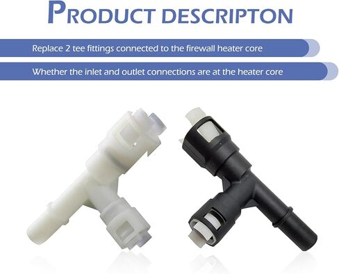 2 PCS Heater Hose Fitting, 3-way Cooling Water Hose Connector, OE: 15055343 15055342 800-413 800-414, Compatible with Escalade Silverado Suburban Tahoe GMC Sierra GMC Yukon (Black & White) in Saudi Arabia