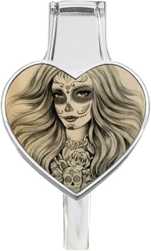 NewCharms Dia De Los Muertos Girl Skull Everything Heart Purse Hanger- Folding Handbag Hook in Saudi Arabia