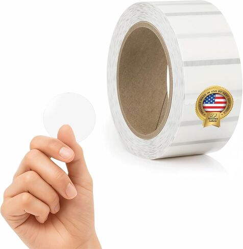 NextDayLabels Clear Circle Stickers - 1,000 Count 1.5" Round Sealing Labels on Roll - Clear Wafer Stickers for Packaging, Mailing, Retail, Crafts, and Envelopes - Made in USA in Saudi Arabia