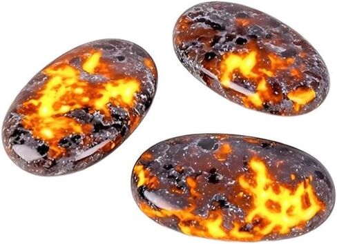 3 قطعة لهب بيضاوي حجر يوبيرلايت 2 "-2.4" لصخور النافورة ديكور بلورات استشفاء يوبيرلايت حجر قلق النخيل in Kuwait