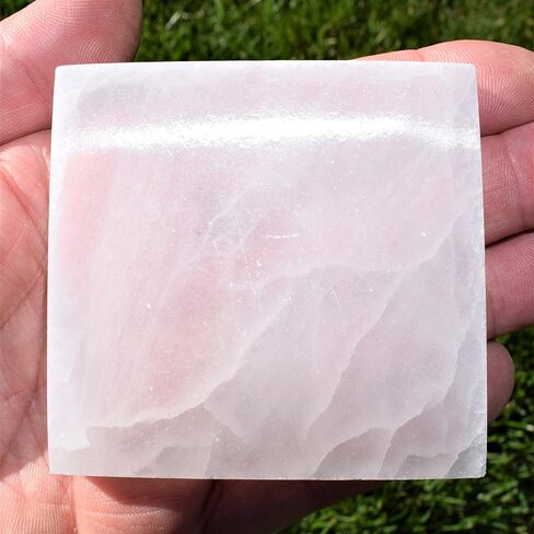 Zenergy Gems Charged 3" Selenite Charging Square Plate Tile Slab Polished Flat Crystal Charging Station + Selenite Heart Charging Crystal in Saudi Arabia