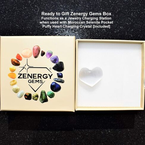 Zenergy Gems Charged 3" Selenite Charging Square Plate Tile Slab Polished Flat Crystal Charging Station + Selenite Heart Charging Crystal in Saudi Arabia
