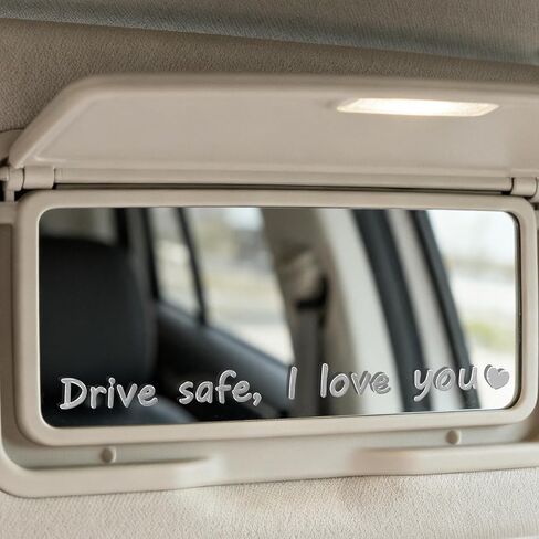 3 قطع ملصق مرآة I Love You للقيادة الآمنة، شارات معدنية للسيارات للرجال والنساء، ملحقات مرآة الرؤية الخلفية، ديكور داخلي لطيف للسيارة، هدايا جديدة للسائق (فضي) in Kuwait