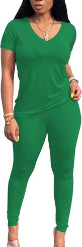 Lounge Sets for Women 2 Piece Summer Casual Jogger Workout Outfits Short Tops Long Pant Sweat suit leggings set in Kuwait