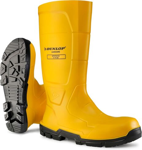 أحذية DUNLOP الواقية، Acifort JobGUARD أمان كامل، مقاومة للماء بنسبة 100%، مادة بولي كلوريد الفينيل، مقدمة فولاذية، أحذية مطاطية، للجنسين، أصفر، مقاس 5-15 in Saudi Arabia