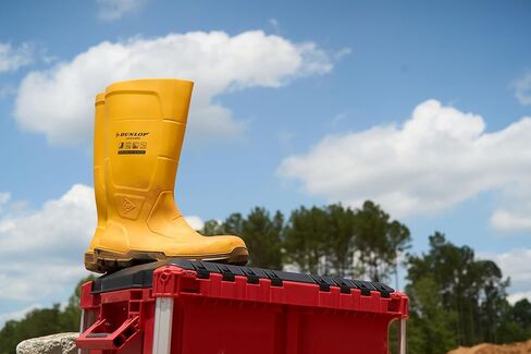 أحذية DUNLOP الواقية، Acifort JobGUARD أمان كامل، مقاومة للماء بنسبة 100%، مادة بولي كلوريد الفينيل، مقدمة فولاذية، أحذية مطاطية، للجنسين، أصفر، مقاس 5-15 in Saudi Arabia