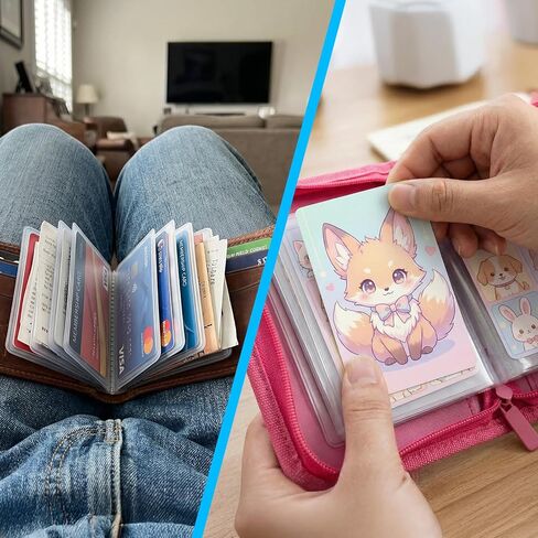 مجموعة مكونة من 2 محفظة للصور، حامل بطاقة الائتمان 20 فتحة محفظة لبطاقات الائتمان، أكمام بطاقات بلاستيكية شفافة، غطاء حماية لبطاقة الضمان الاجتماعي متوافق مع محافظ ثنائية الطي in Saudi Arabia