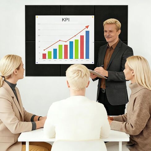 لوحة إعلانات من اللباد، لوحة فلين كبيرة مقاس 91.44 سم × 60.96 سم، 6 عبوات من بلاط الحائط اللباد مع 35 قطعة من دبابيس الدفع، ولوحات الدبوس للمكتب والمنزل والفصول الدراسية in Kuwait