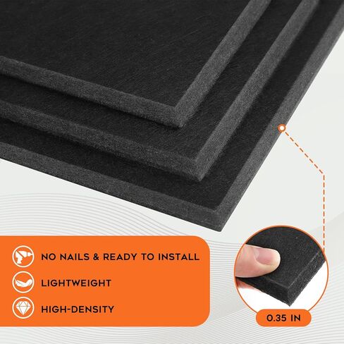 لوحة إعلانات من اللباد، لوحة فلين كبيرة مقاس 91.44 سم × 60.96 سم، 6 عبوات من بلاط الحائط اللباد مع 35 قطعة من دبابيس الدفع، ولوحات الدبوس للمكتب والمنزل والفصول الدراسية in Kuwait