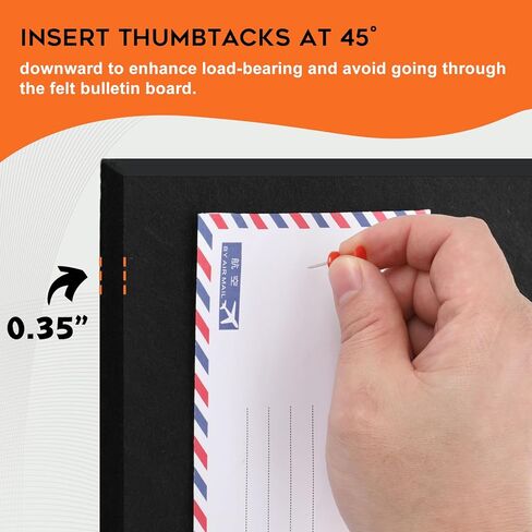 لوحة إعلانات من اللباد، لوحة فلين كبيرة مقاس 91.44 سم × 60.96 سم، 6 عبوات من بلاط الحائط اللباد مع 35 قطعة من دبابيس الدفع، ولوحات الدبوس للمكتب والمنزل والفصول الدراسية in Kuwait