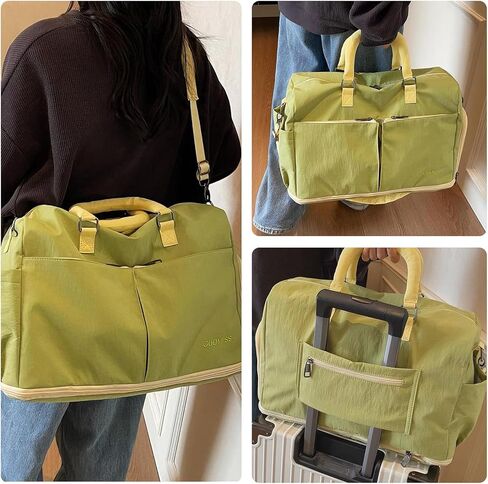 Duffle Bag Gym Bag for Men and Women, Expandable Travel Duffel Bag with Shoe and Wet Compartment，Waterproof Bags for Sports Fitness Workout Travel (Green) in Saudi Arabia
