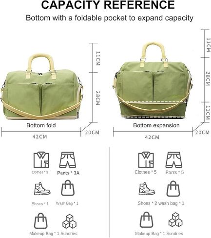 Duffle Bag Gym Bag for Men and Women, Expandable Travel Duffel Bag with Shoe and Wet Compartment，Waterproof Bags for Sports Fitness Workout Travel (Green) in Saudi Arabia