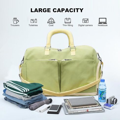 Duffle Bag Gym Bag for Men and Women, Expandable Travel Duffel Bag with Shoe and Wet Compartment，Waterproof Bags for Sports Fitness Workout Travel (Green) in Saudi Arabia
