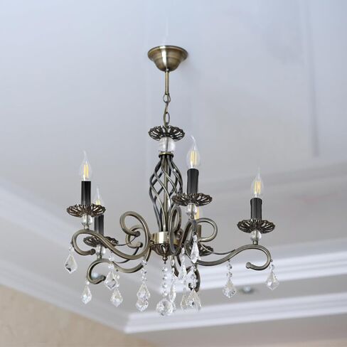 Luxshiny 6pcs Metal Candle Light Bulb Socket Covers Sleeves for Chandelier Lamp Bases Black Easy Install Decorative Light Fixture Sleeve Replacement for Pendant Ceiling Table Lamps in Saudi Arabia