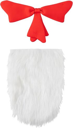 Cat Hat Costume for Adult Red White Striped Top Hat Furry Red Bow Tie White Gloves Cosplay Halloween Accessory Set in Kuwait