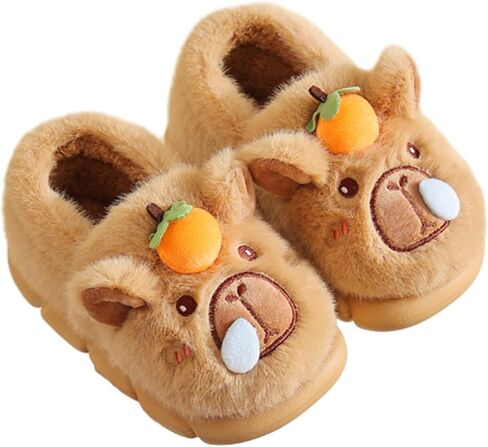 شباشب كابيبارا للأطفال، أحذية أطفال لطيفة على شكل حيوانات من القطيفة على شكل رسوم كرتونية، منزل دافئ ومرح وناعم لخريف وشتاء البنات والأولاد in Kuwait