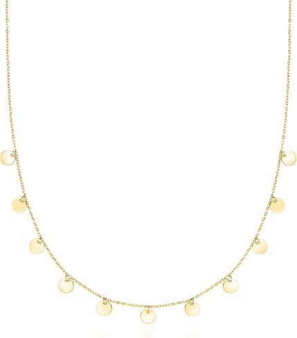 Ross-Simons Italian 18kt Yellow Gold Disc Station Necklace. 18 inches in Saudi Arabia