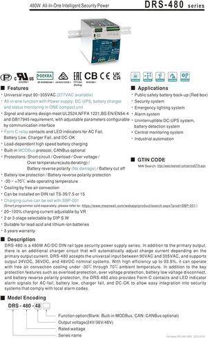 480W All-in-One Power DRS-480-24 DRS-480-36 DRS-480-48(DRS-480-24) in Saudi Arabia