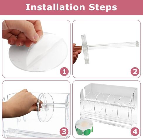 Adjustable Label Dispenser, Acrylic Sticker Roll Holder Dispenser Sticker Holder Label Stand for Holding Office and Home (Size:6 Disks) in Saudi Arabia