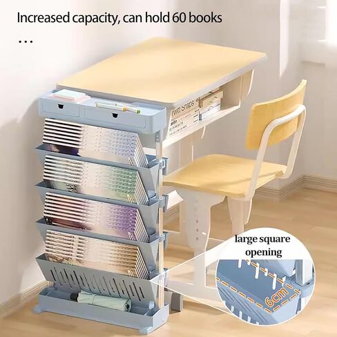 Practical Trolley Storage Rack Mobile Folding Trolley with Wheels 5-Layer Movable Bookshelf and Desk Side Trolley for Office Dormitory, Classroom in Saudi Arabia