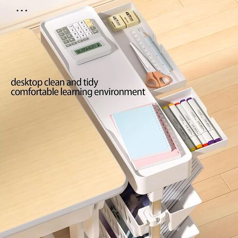 Practical Trolley Storage Rack Mobile Folding Trolley with Wheels 5-Layer Movable Bookshelf and Desk Side Trolley for Office Dormitory, Classroom in Saudi Arabia
