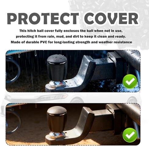 3PCS Trailer Hitch Ball Cover Kit,Multi-Size Trailer Ball Cover Kit for 1-7/8",2",2-5/16",Universal Trailers Hitch Covers Car Accessories for Protecting Trailers Hitches Balls in Saudi Arabia