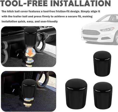 3PCS Trailer Hitch Ball Cover Kit,Multi-Size Trailer Ball Cover Kit for 1-7/8",2",2-5/16",Universal Trailers Hitch Covers Car Accessories for Protecting Trailers Hitches Balls in Saudi Arabia