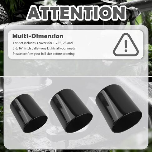 3PCS Trailer Hitch Ball Cover Kit,Multi-Size Trailer Ball Cover Kit for 1-7/8",2",2-5/16",Universal Trailers Hitch Covers Car Accessories for Protecting Trailers Hitches Balls in Saudi Arabia