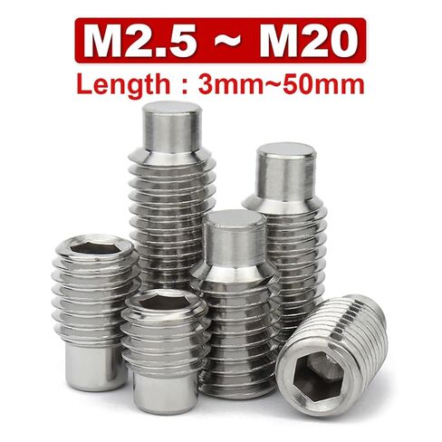 Socket Screws Allen Key 304 Stainless Steel Hexagon Socket Set Screw Cylindrical Head Machine Top Thread Headless(16mm,M8) in Saudi Arabia