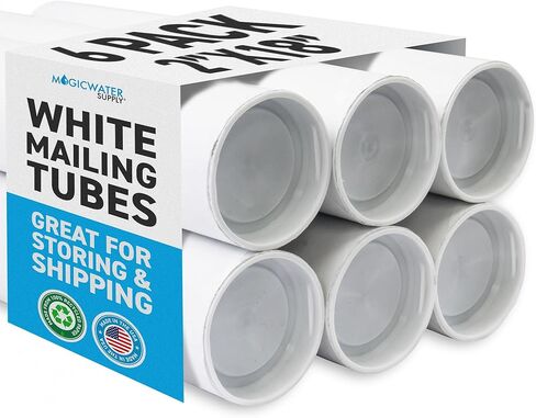MagicWater Supply Mailing Tube 2 in x 18 in White - 12 Pack - for Shipping and Storage of Posters, Arts, Crafts, and Documents in Saudi Arabia
