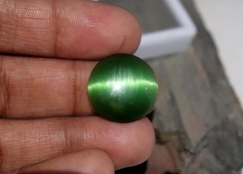 13Ct Natural Round Cut Dark Green Color Cat's Eye Chrysoberyl Certified Loose Gemstone for Jewellery Making in Saudi Arabia