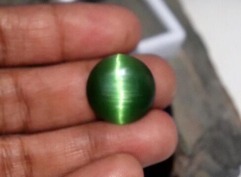 13Ct Natural Round Cut Dark Green Color Cat's Eye Chrysoberyl Certified Loose Gemstone for Jewellery Making in Saudi Arabia